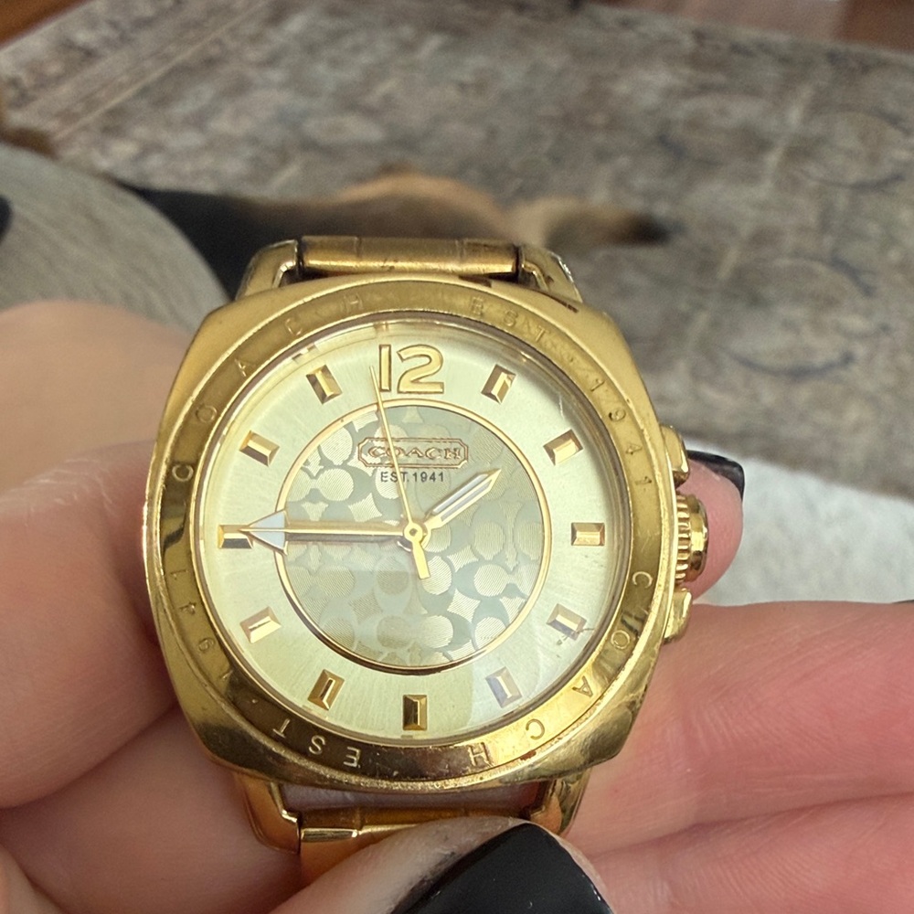 Coach Gold-Tone Link Bracelet Watch with Signature Dial - Picture 4 of 4
